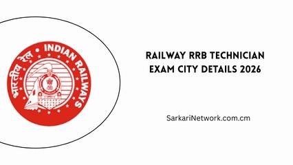 RRB Technician Exam City Details 2026